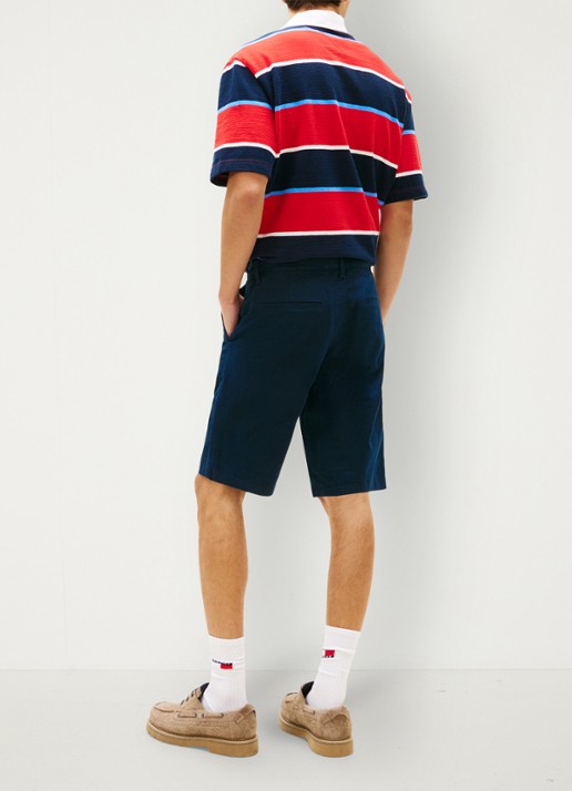 Tommy Hilfiger Korte broek in katoenblend - achterkant 5 donkerblauw