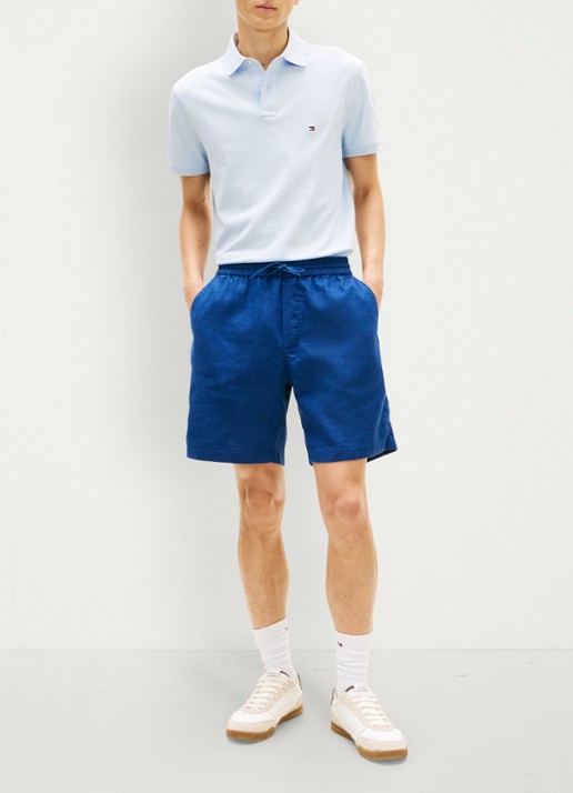 Tommy Hilfiger Korte broek in linnenblend - voorkant 3 jeans