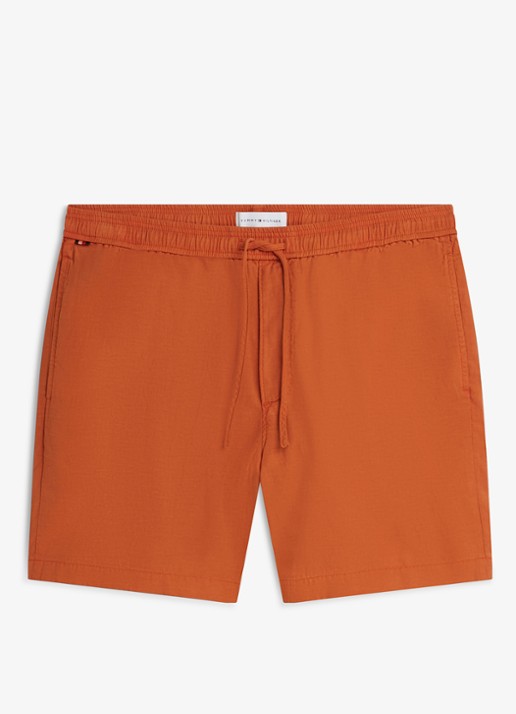 Tommy Hilfiger Korte broek met logo - voorkant 2 orange