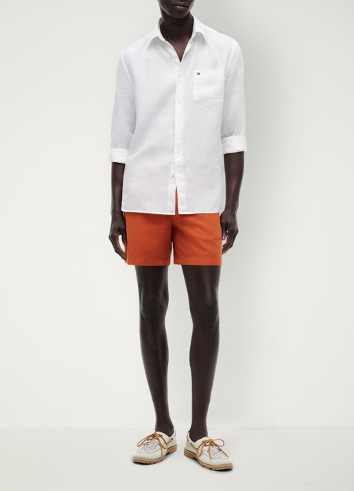 Tommy Hilfiger Korte broek met logo - voorkant 3 orange
