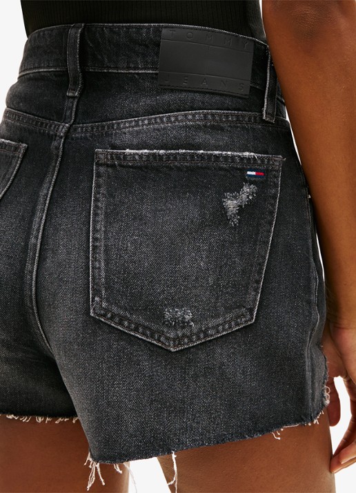 Tommy Hilfiger Korte broek van denim - detail 5 zwart