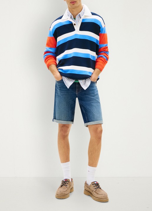 Tommy Hilfiger Korte broek van denim - voorkant 4 denim