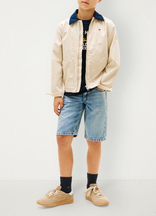 Tommy Hilfiger Korte broek van denim - voorkant 2 denim