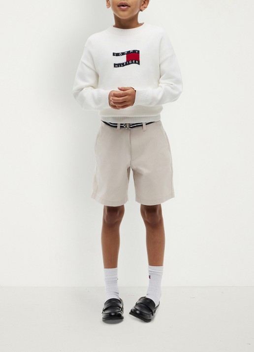 Tommy Hilfiger Korte chino in katoenblend - voorkant 3 beige
