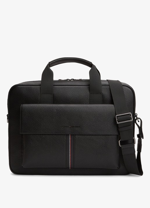 Tommy Hilfiger Laptoptas met logo en afneembare schouderriem