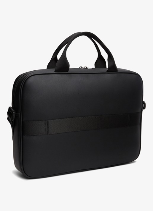 Tommy Hilfiger Laptoptas met logo - achterkant diepzwart