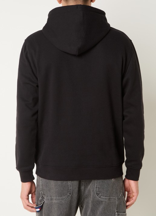 Tommy Hilfiger Linear Logo Embroidery Kangaroo Pocket Hoody - achterkant 5 zwart