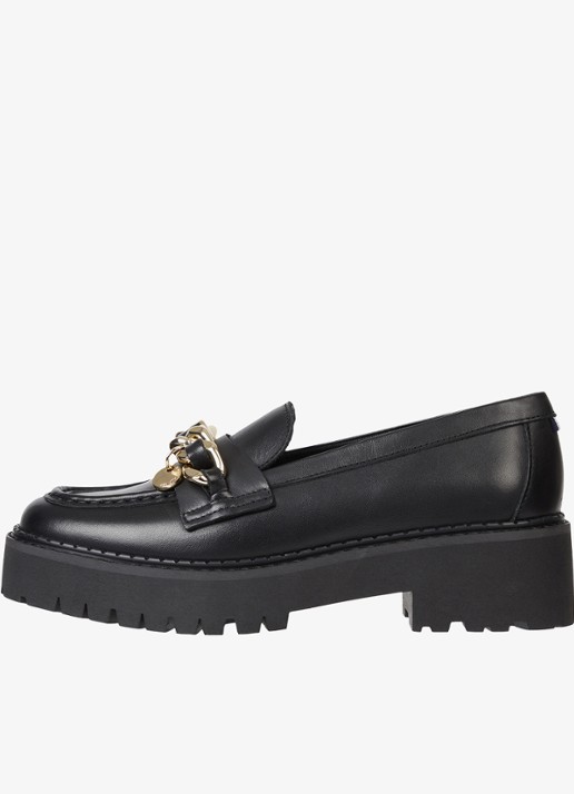 Tommy Hilfiger Loafer met logo - detail 4 zwart