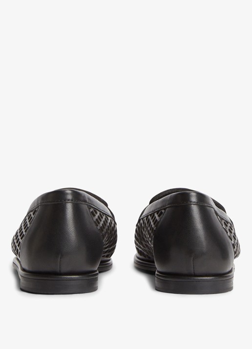 Tommy Hilfiger Loafer met opengewerkt dessin - achterkant zwart