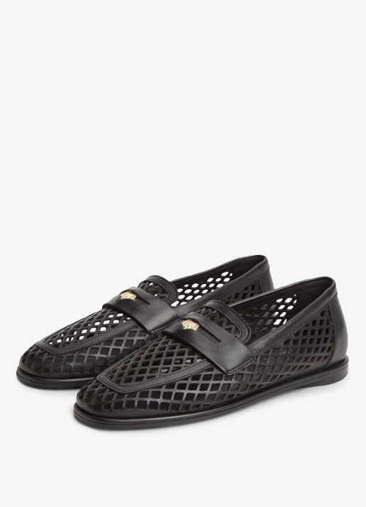 Tommy Hilfiger Loafer met opengewerkt dessin - detail 2 zwart