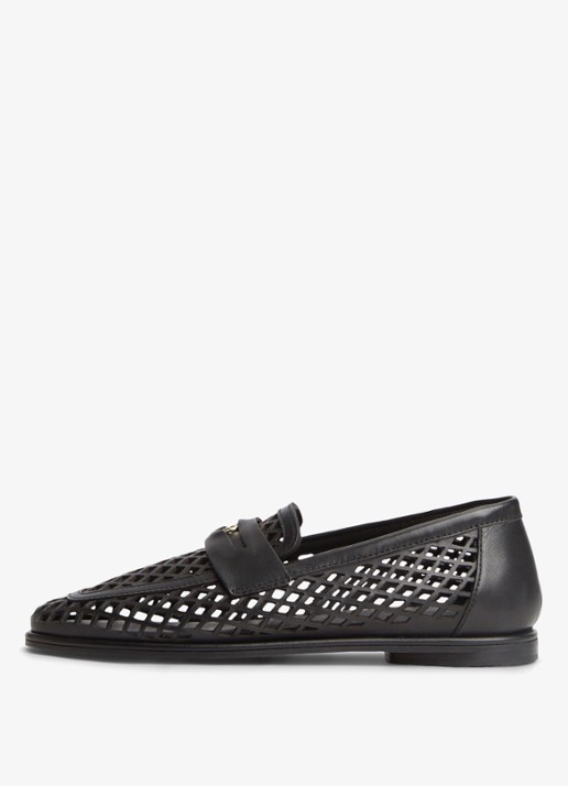 Tommy Hilfiger Loafer met opengewerkt dessin - detail 3 zwart
