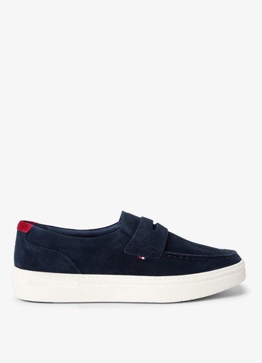 Tommy Hilfiger Loafer van suède  - detail 5 donkerblauw