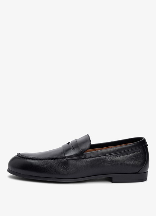 Tommy Hilfiger Loafers van leer - detail 4 zwart