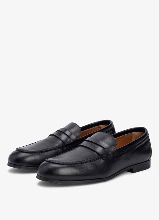 Tommy Hilfiger Loafers van leer - detail 5 zwart