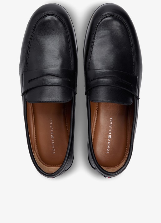 Tommy Hilfiger Loafers van leer - detail 6 zwart