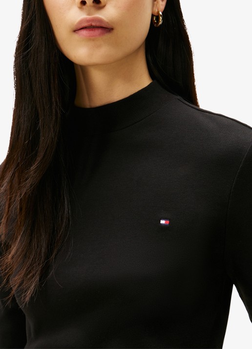 Tommy Hilfiger Longsleeve met col - detail 2 zwart