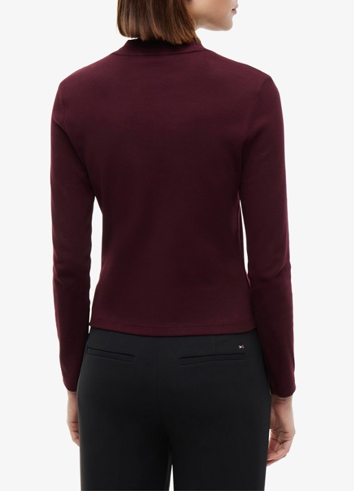 Tommy Hilfiger Longsleeve met col - achterkant 3 bordeauxrood