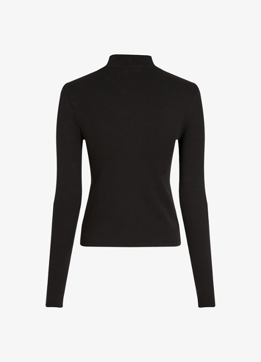 Tommy Hilfiger Longsleeve met col - detail 4 zwart