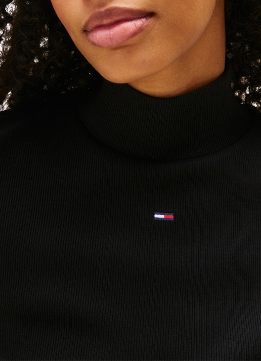 Tommy Hilfiger Longsleeve met col - detail 5 zwart