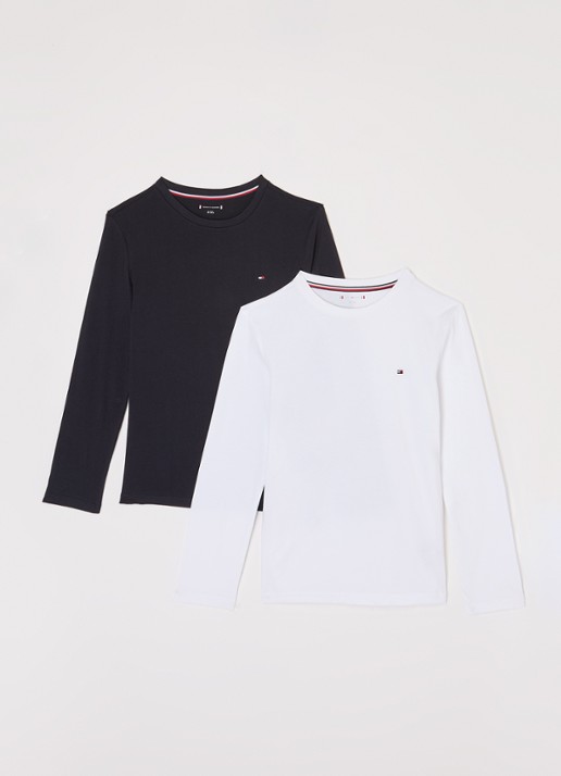 Tommy Hilfiger Longsleeve met logo in 2-pack