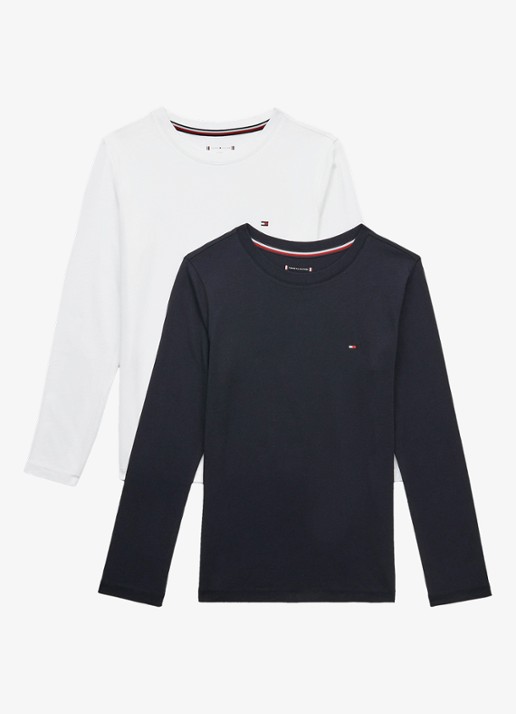 Tommy Hilfiger Longsleeve met logo in 2-pack - detail 6 donkerblauw