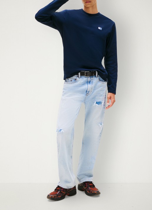 Tommy Hilfiger Longsleeve met logo - voorkant 3 donkerblauw