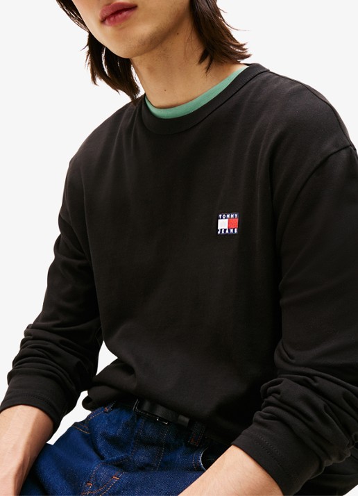 Tommy Hilfiger Longsleeve met logo - detail 2 zwart