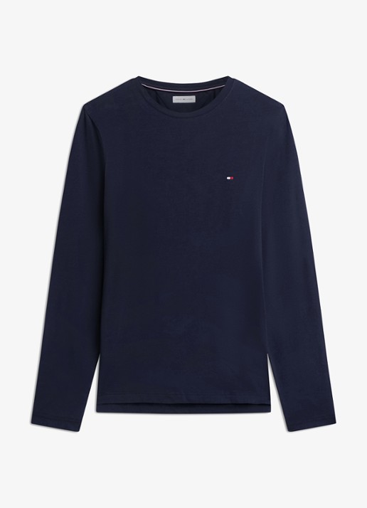 Tommy Hilfiger Longsleeve met logo - voorkant 5 donkerblauw