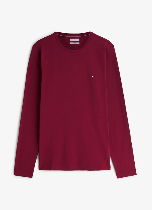 Tommy Hilfiger Longsleeve met logo - voorkant 2 bordeauxrood
