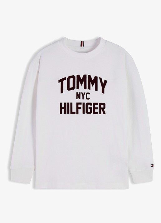 Tommy Hilfiger Longsleeve met logo  - voorkant 2 wit