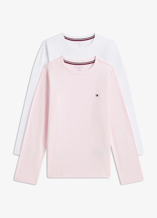 Tommy Hilfiger Longsleeve met logoborduring in 2-pack