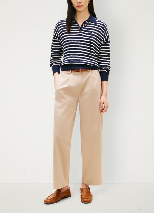 Tommy Hilfiger Loose fit chino met steekzakken - voorkant 2 beige