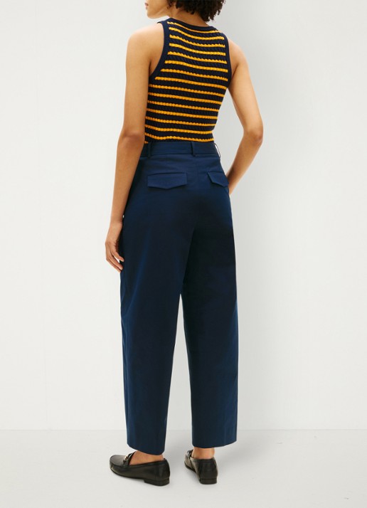 Tommy Hilfiger Loose fit chino met steekzakken - achterkant donkerblauw