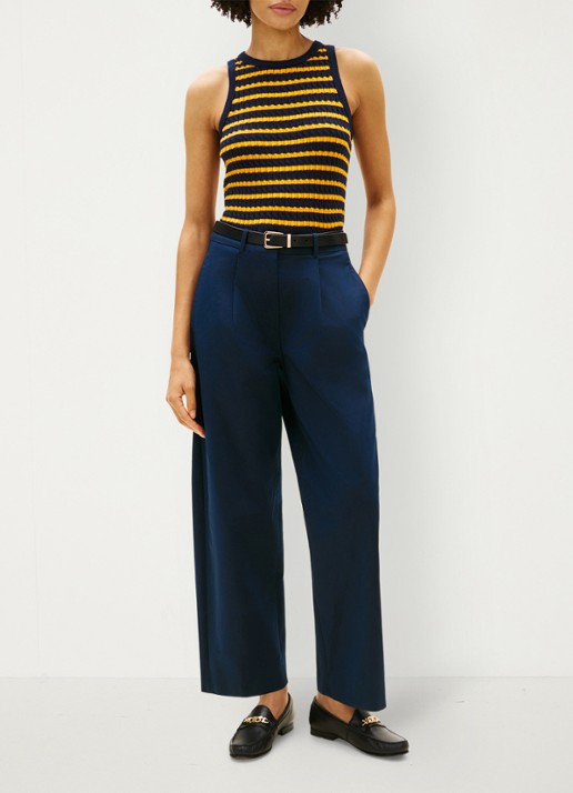 Tommy Hilfiger Loose fit chino met steekzakken - voorkant 3 donkerblauw