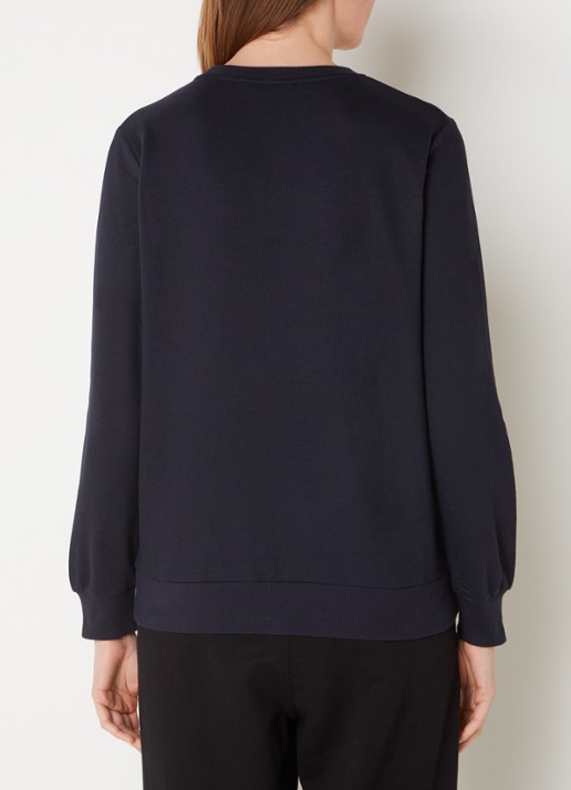 Tommy Hilfiger Loungetrui met logoborduring - achterkant donkerblauw