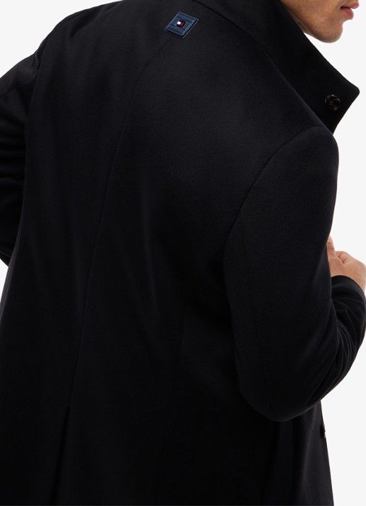 Tommy Hilfiger Mantel in wolblend met steekzakken - detail 3 zwart