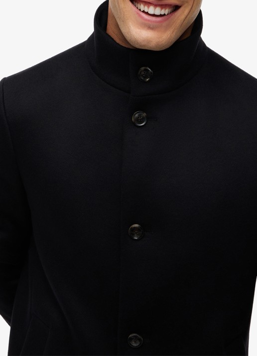 Tommy Hilfiger Mantel in wolblend met steekzakken - detail 4 zwart