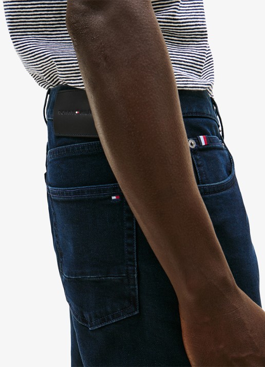 Tommy Hilfiger Mercer straight leg jeans met steekzakken - detail 3 donkerblauw