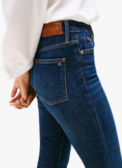 Tommy Hilfiger Mid waist bootcut jeans met donkere wassing - detail 4 indigo