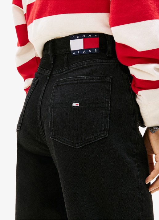 Tommy Hilfiger Mid waist mom jeans met gekleurde wassing - detail 2 zwart