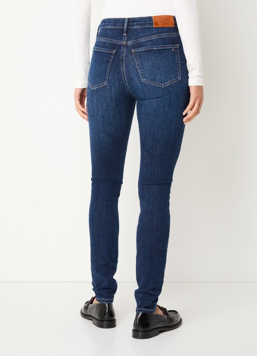 Tommy Hilfiger Mid waist skinny jeans met donkere wassing - achterkant 10 indigo