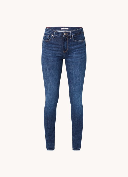 Tommy Hilfiger Mid waist skinny jeans met donkere wassing - voorkant 3 indigo