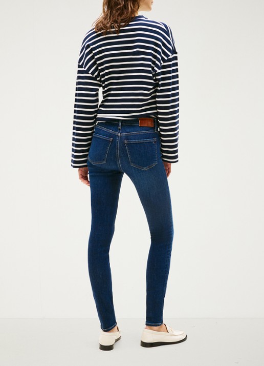 Tommy Hilfiger Mid waist skinny jeans met donkere wassing - achterkant 11 indigo