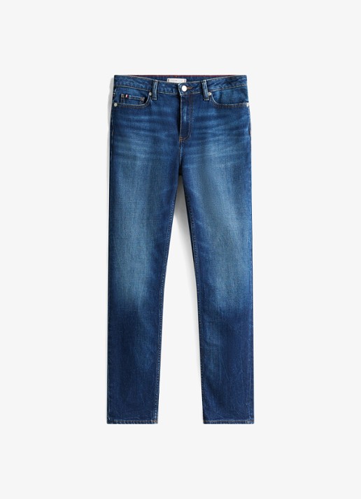 Tommy Hilfiger Mid waist slim fit jeans met steekzakken - voorkant 3 indigo