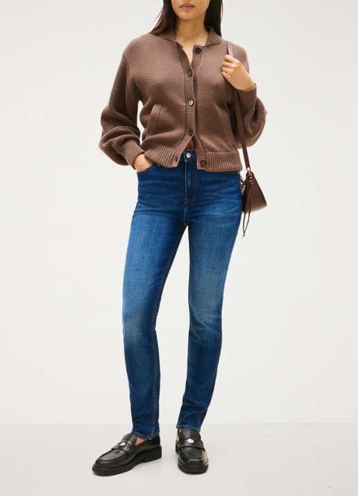 Tommy Hilfiger Mid waist slim fit jeans met steekzakken - voorkant 4 indigo