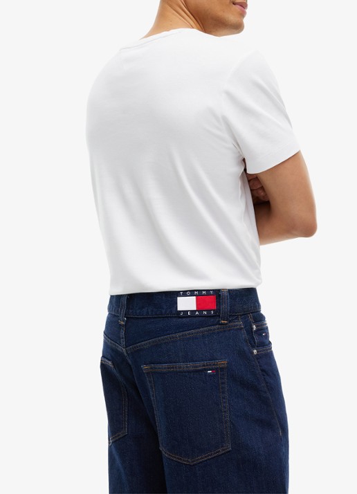 Tommy Hilfiger Mid waist straight fit jeans met donkere wassing - detail 2 denim