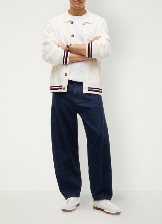 Tommy Hilfiger Mid waist straight fit jeans met donkere wassing - voorkant 7 denim