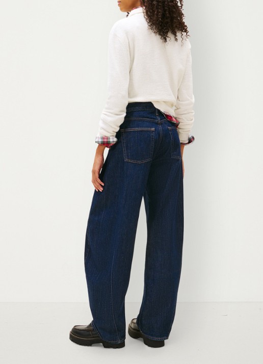 Tommy Hilfiger Mid waist tapered fit jeans met steekzakken - achterkant 5 donkerblauw