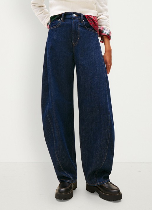 Tommy Hilfiger Mid waist tapered fit jeans met steekzakken - detail 3 donkerblauw
