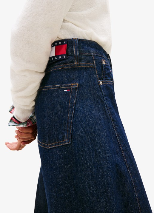 Tommy Hilfiger Mid waist tapered fit jeans met steekzakken - detail 4 donkerblauw
